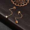 Brass Tassel Stud Earrings EJEW-D321-01G-2