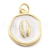 Ocean Theme Brass Enamel Pendants KK-Q029-01G-G-1