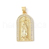 Brass Micro Pave Clear Cubic Zirconia Pendants ZIRC-I071-02G-01-1