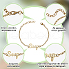 Olycraft 4Pcs 4 Style Word Soap & Lotion Link Bracelets Set for Women BJEW-OC0001-04-4