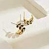 Elegant Stainless Steel Leaf Stud Earrings WA6314-2-2