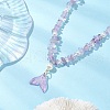 Natural Ametrine Chip & Imitaton Round Pearl Beaded Adjustable Necklaces NJEW-JN05227-04-1