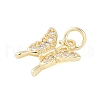 Rack Plating Brass Micro Pave Clear Cubic Zirconia Charms KK-Z060-05G-01-2