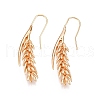 Wheat Brass Dangle Earrings KK-A227-24G-1