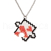 2Pcs 2 Style MIYUKI Seed Beaded Puzzle Matching Couple Necklaces Set NJEW-MZ00023-2