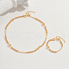 Brass Round Beaded Chain Necklaces & Bracelets Sets for Women's Parties CT1854-5
