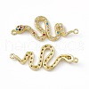 Brass Micro Pave Cubic Zirconia Connector Charms KK-E068-VC031-1