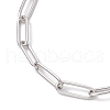 2Pcs 304 Stainless Steel Paperclip Chains Charm Bracelets for Women BJEW-JB11950-6