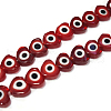 Handmade Evil Eye Lampwork Beads Strands LAMP-F023-B10-1