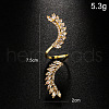 Leaf Brass with Crystal Rhinestone Cuff Rings for Women FS-WG16B57-02-1