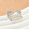 304 Stainless Steel Double Color Cuff Rings RJEW-S635-01GP-F-2