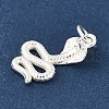 925 Sterling Silver Snake Pendants with Jump Rings STER-R013-12S-2