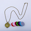 Iron Sunflower Aromatherapy Diffuser Locket Pendant Necklaces with Colorful Aromatherapy Slices Inside XW3307-2