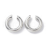 Rack Plating Brass Ring Cuff Earrings for Women EJEW-H135-01P-01-1