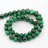 Synthetic Malachite Beads Strands G-D065-6mm-2