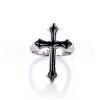 Cross Alloy Enamel Open Cuff Rings for Men FS-WGAFE4A-01-5