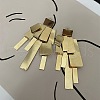 Alloy Rectangle Tassel Stud Earrings for Women EJEW-L298-01G-1
