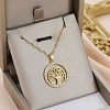 Brass Micro Pave Clear Cubic Zirconia Tree of Life Pendants NJEW-H066-01E-G-1