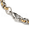 Two Tone 304 Stainless Steel Byzantine Chain Bracelet BJEW-B078-48GP-3