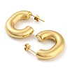 Ion Plating(IP) 304 Stainless Steel Oval Stud Earrings EJEW-E288-07G-2