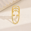 Geometric Brass Pave Cubic Zirconia Statement Cuff Rings for Women IX6941-1