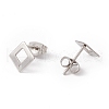 Non-Tarnish 201 Stainless Steel Stud Earring Findings with Hole EJEW-A071-27P-2