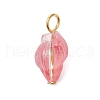 Transparent Spray Paint Glass Pendants PALLOY-JF03689-01-3