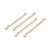 Ion Plating(IP) 316 Surgical Stainless Steel Curb Chain Extender with Natural  White Jade Round Charm STAS-A097-01G-09-1