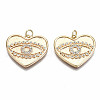 Brass Micro Pave Clear Cubic Zirconia Pendants KK-S356-230G-NF-1