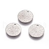 304 Stainless Steel Textured Pendants X-STAS-I098-01-12mm-P-3