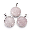 Natural Rose Quartz Pendants G-I214-E05-2