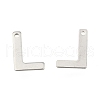 Tarnish Resistant 304 Stainless Steel Letter Charms STAS-O072-L-1