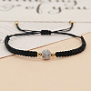 Natural Agate Round Braided Bead Bracelet IG5594-13-1