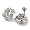 Flower Rack Plating Brass Micro Pave Clear Cubic Zirconia Stud Earrings for Women EJEW-A045-09P-2
