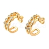 Brass Micro Pave Clear Cubic Zirconia Cuff Earrings EJEW-F370-27G-3