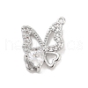 Brass Pave Clear Cubic Zirconia Hollow Connector Charms KK-Z061-03P-1