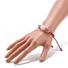 Natural Rose Quartz Barrel Beads Cord Bracelet for Her BJEW-JB07045-03-3