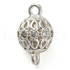 Brass Micro Pave Clear Cubic Zirconia Connector Charms KK-A230-06A-S-1