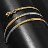 Stainless Steel Flat Snake Chain Necklaces for Men Women NJEW-G160-04GP-01-2