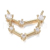 Brass Micro Clear Cubic Zirconia Charms ZIRC-F120-019G-06-1
