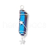 3Pcs 3 Styles Electroplated Natural Quartz Crystal Pointed Copper Wire Wrapped Pendants PALLOY-JF03767-03-3