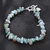 Natural Larimar Beaded Bracelets X-BJEW-JB02681-01-8