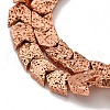 Electroplated Natural Lava Rock Beads Strands G-I360-X02-03-3