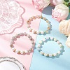3Pcs Natural Green Aventurine & Citrine & Amethyst & White Jade Imitation Morganite Beaded Stretch Bracelets for Women BJEW-JB11932-1