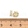 Brass Micro Pave Clear Cubic Zirconia Beads KK-V008-18G-2