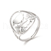 304 Stainless Steel Bird Adjustable Ring for Women RJEW-L107-034P-1