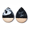 Opaque Resin & Walnut Wood Pendants RESI-T035-28-B02-2