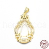 925 Sterling Silver Pendant Cabochon Open Back Settings STER-P044-02G-4