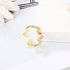 Heart Brass Micro Pave Clear Cubic Zirconia Cuff Rings for Women FS-WG66D21-01-3