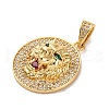 Brass Micro Pave Cubic Zirconia Pendants KK-U076-05G-3